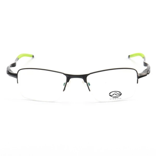 Armação de Óculos Retangular Meio Aro Evade OX3208 Preto Verde