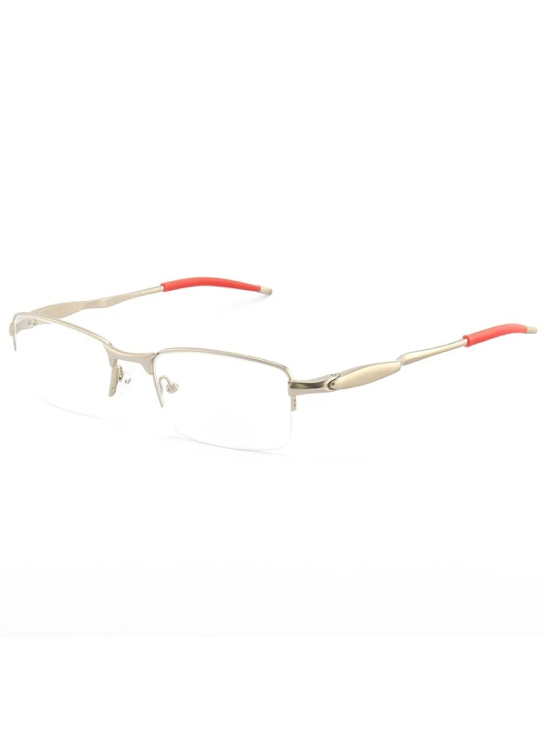 Armação de Óculos Meio Aro Evade OX3208 Cinza e Vermelho