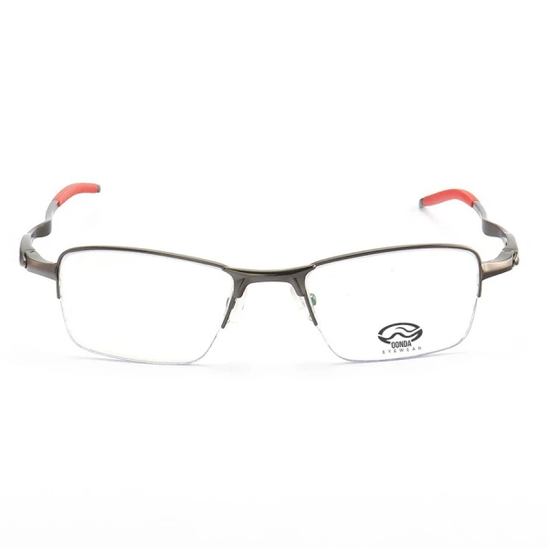 Armação de Óculos Meio Aro Evade OX3208 Grafite e Azul Claro