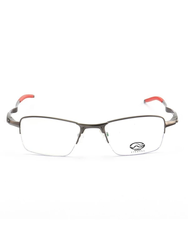 Armação de Óculos Meio Aro Evade OX3208 Grafite e Azul Claro