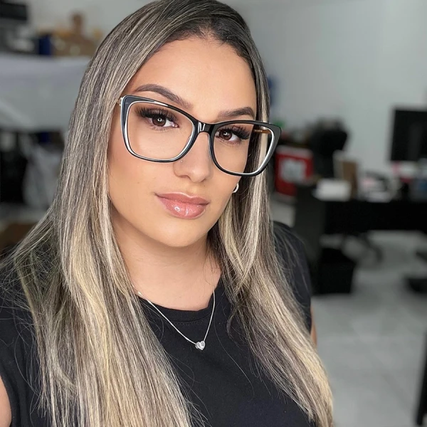 Armação de Óculos Quadrada TF2162 Preto e Azul