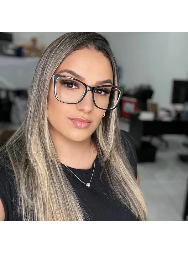 Armação de Óculos Quadrada TF2162 Preto e Azul