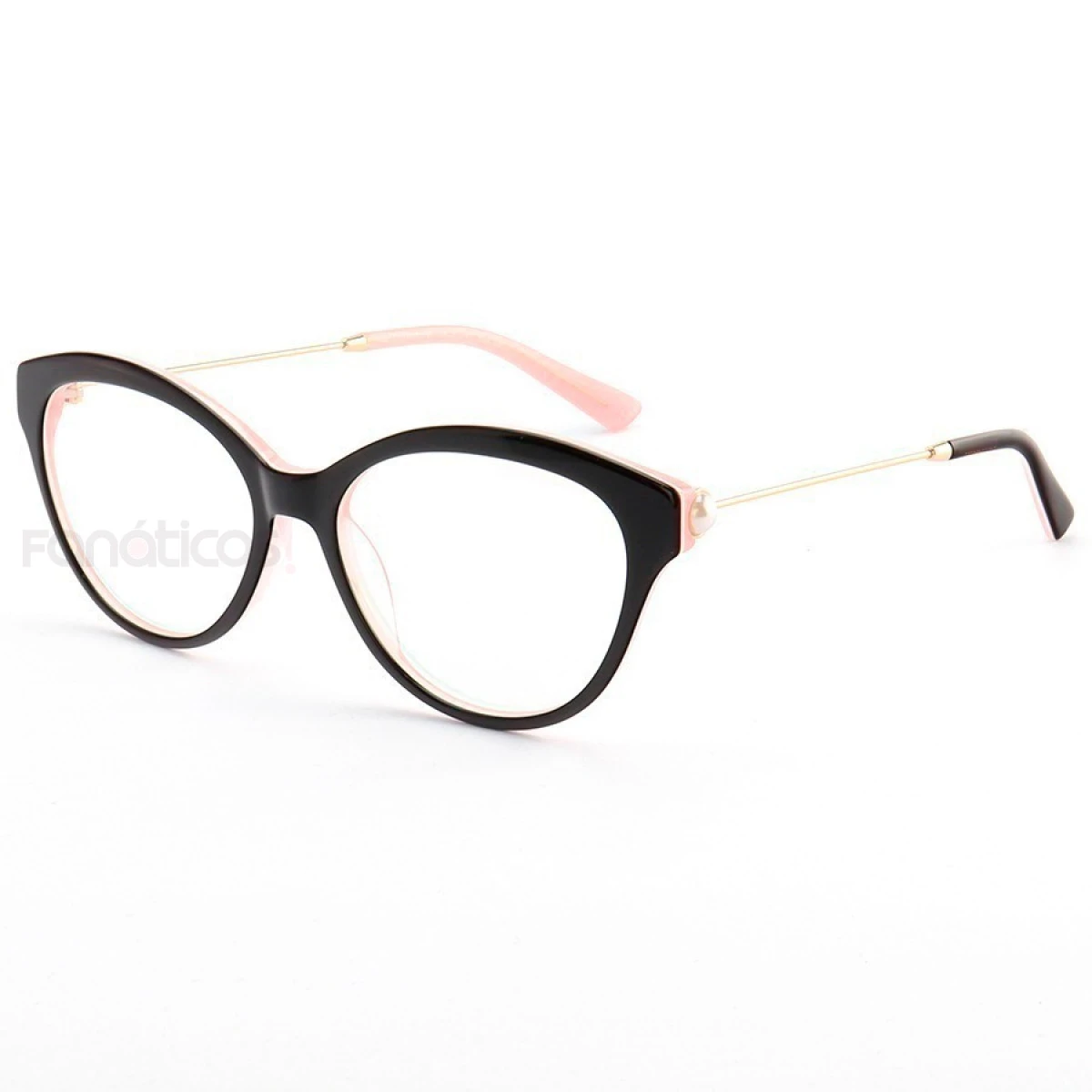 Armação de Óculos Gatinho VMU0082 Preta e Rosa