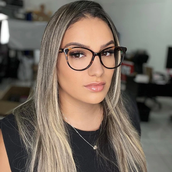 Armação de Óculos Oval TF2175 Marrom Tartaruga