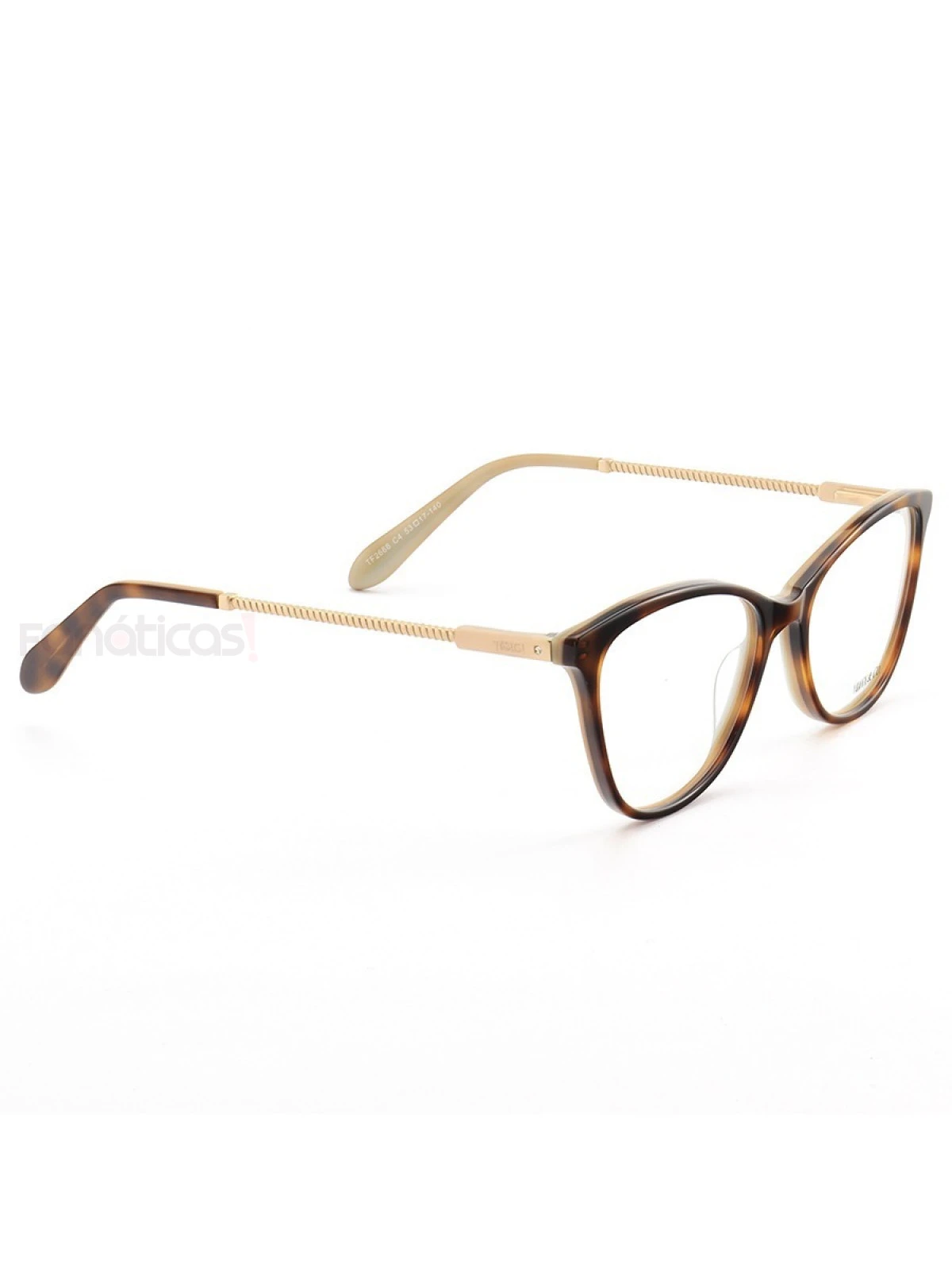 Armação de Óculos Oval TF2668 Tartaruga Esverdeado