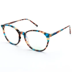 Armação de Óculos Redonda CH58663 Azul Tartaruga
