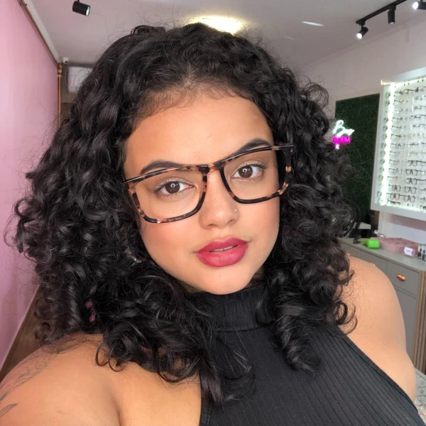 Armação de Óculos Quadrada DO0247 Preto