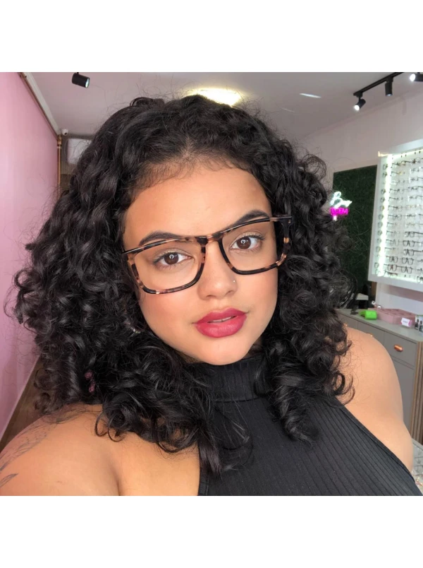 Armação de Óculos Quadrada DO0247 Preto