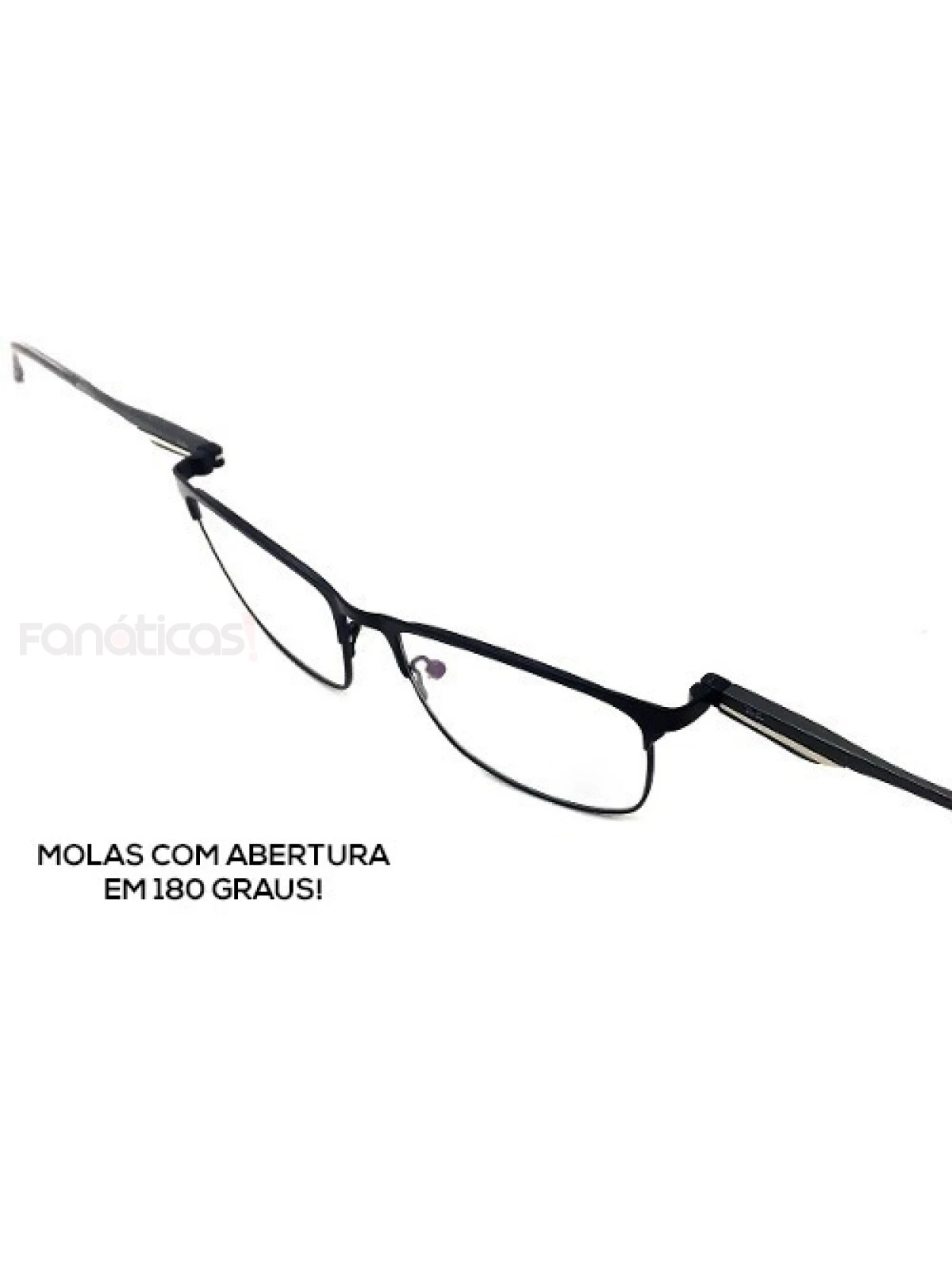 Armação de Óculos Masculina FN9127 Metal Preto e Vermelho