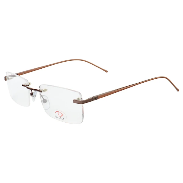 Armação de Óculos Retangular Balbriff Mola 180 Alumínio Marrom
