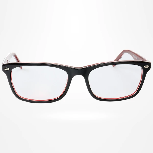 Armação de Óculos Retangular PZ3528 Infantil Preto e Vermelha