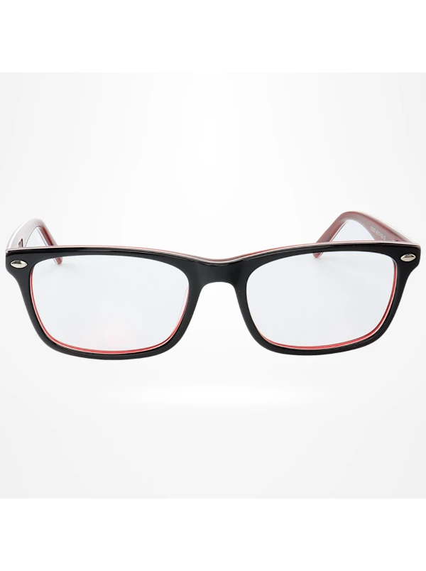 Armação de Óculos Retangular PZ3528 Infantil Preto e Vermelha