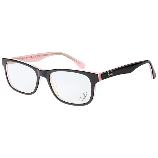 Armação de Óculos Retangular RB2210 Infantil Preto e Rosa	