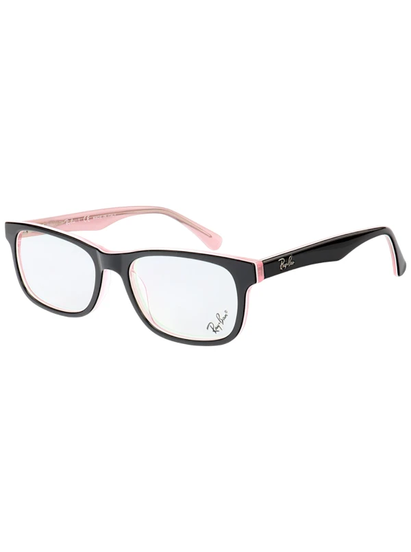 Armação de Óculos Retangular RB2210 Infantil Preto e Rosa	