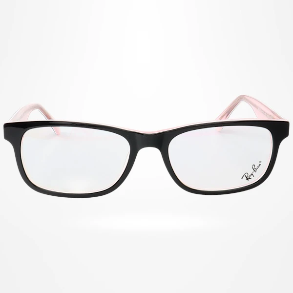 Armação de Óculos Retangular RB2210 Infantil Preto e Rosa	