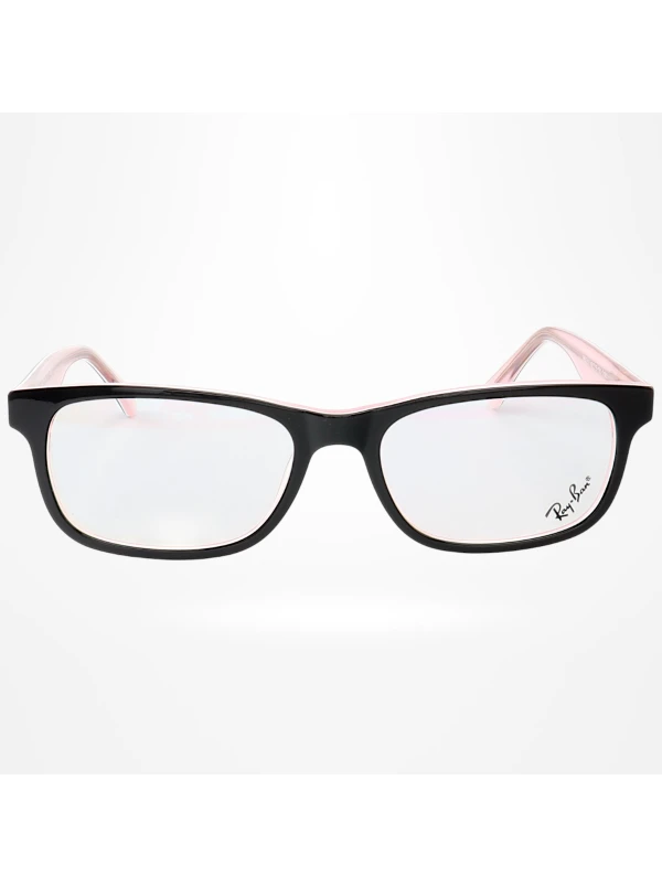 Armação de Óculos Retangular RB2210 Infantil Preto e Rosa	