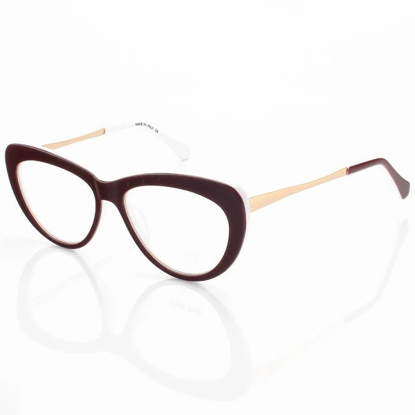 Armação de Óculos Gatinho VMU01V Bordo e Branco