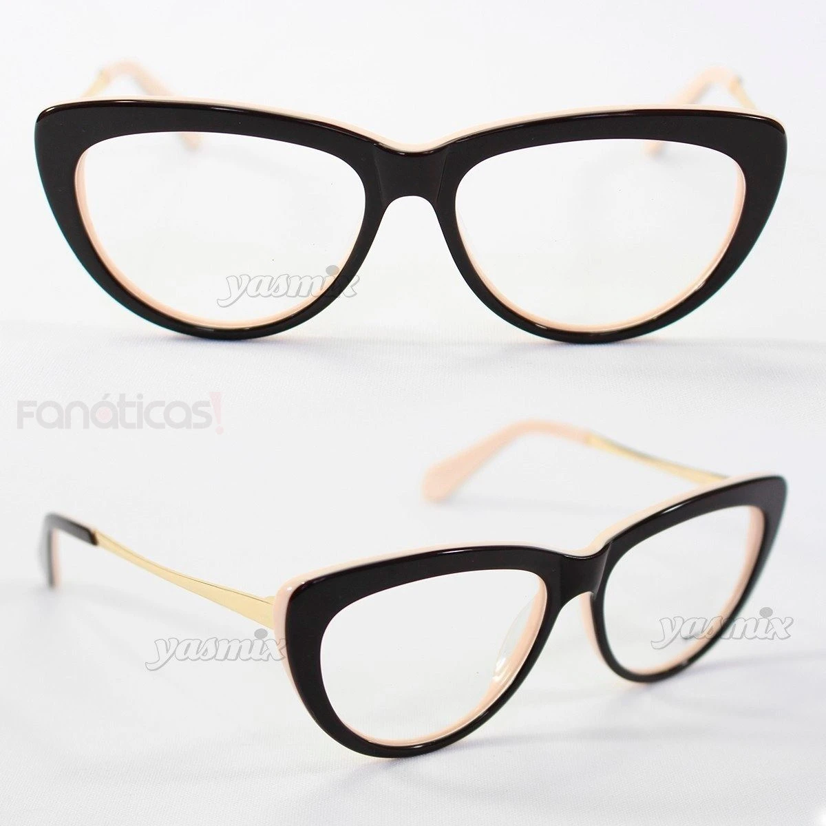 Armação de Óculos Gatinho VMU01V Marrom e Creme