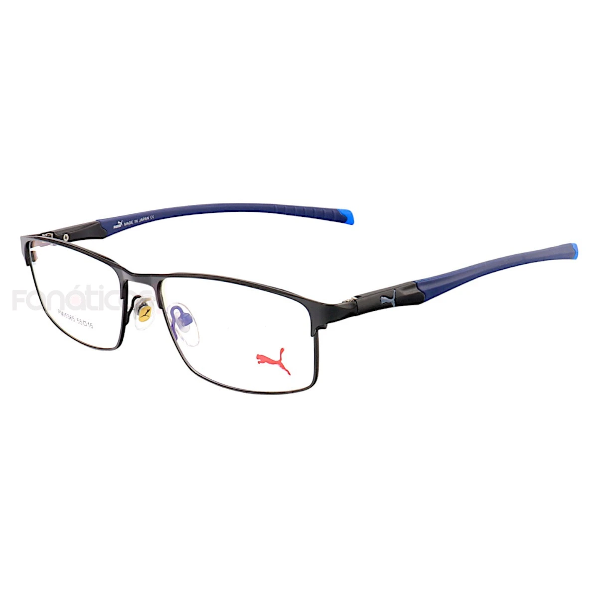 Armação de Óculos Retangular Puma PM15365 C1-2 Preto e Azul