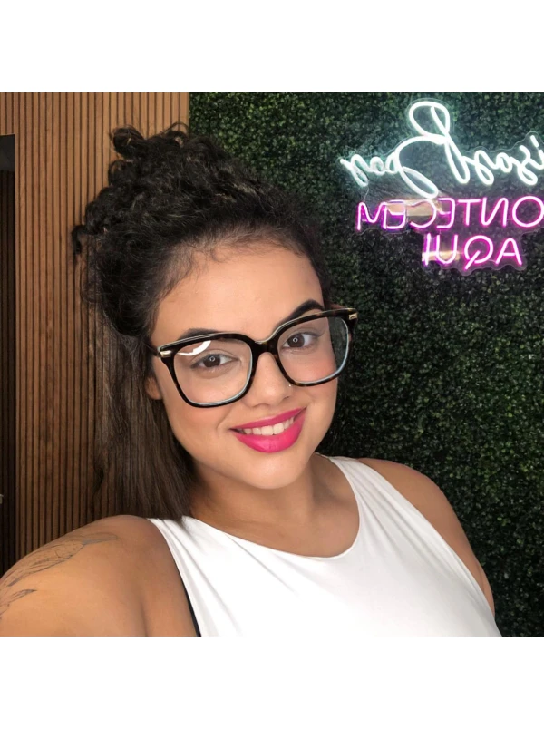 Armação de Óculos Quadrado LQ0175 Tartaruga e Azul