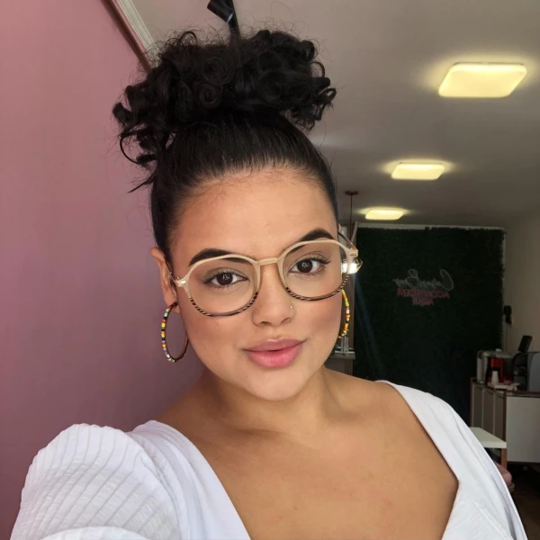 Armação de Óculos Quadrado PD58808 Creme