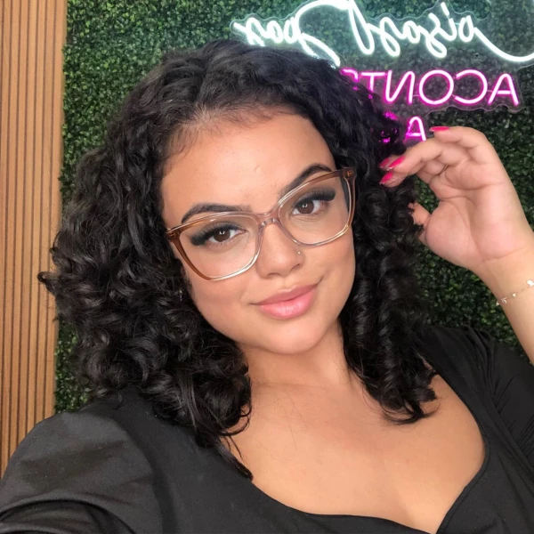 Armação de Óculos Quadrada LQ6005 Marrom Degrade