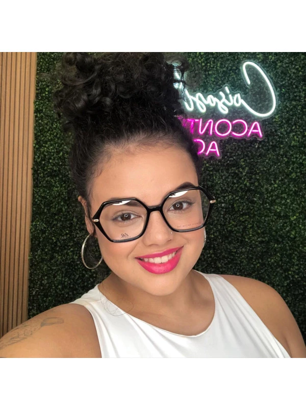 Armação de Óculos Quadrado LQ6011 Preto