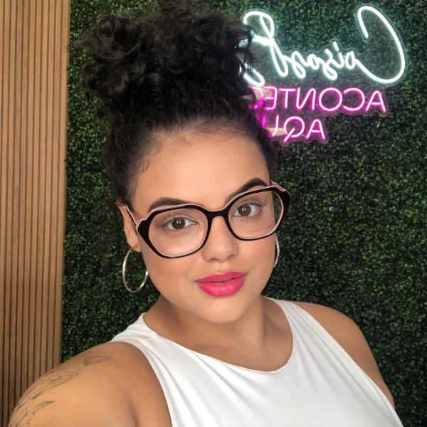 Armação de Óculos Quadrado LQ6012 Preto e Rosa