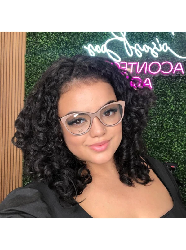 Armação de Óculos Oval LQ0144 Nude