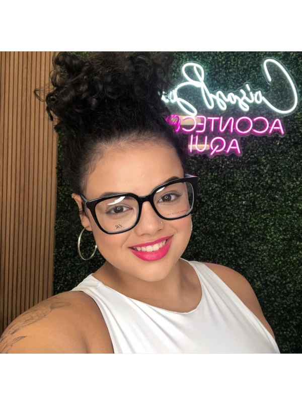 Armação de Óculos Quadrado LQ6004 Preto e Azul