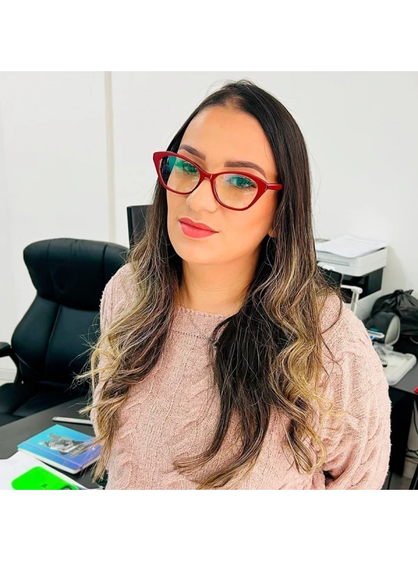 Armação de Óculos Quadrado Vhe4052 Vermelho