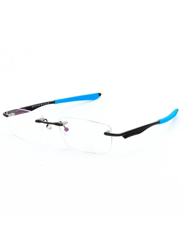 Armação de Óculos Flutuante Sem Aro Wingfold Preto e Azul Claro