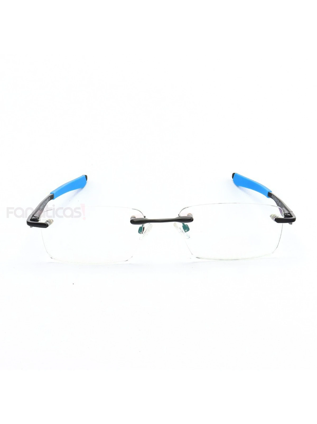 Armação de Óculos Flutuante Sem Aro Wingfold Preto e Azul Claro