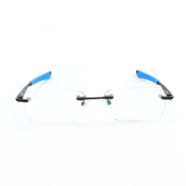 Armação de Óculos Flutuante Sem Aro Wingfold Preto e Azul Claro