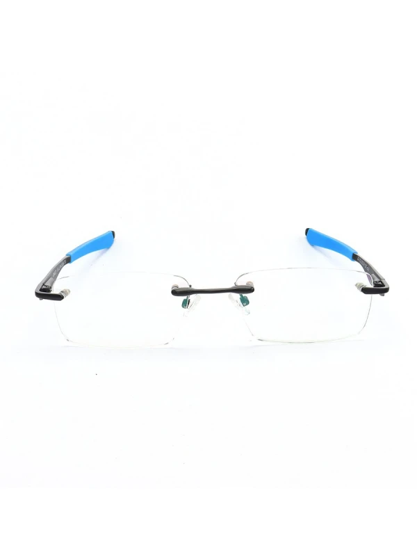 Armação de Óculos Flutuante Sem Aro Wingfold Preto e Azul Claro
