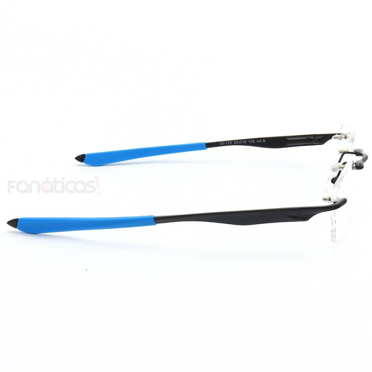 Armação de Óculos Flutuante Sem Aro Wingfold Preto e Azul Claro