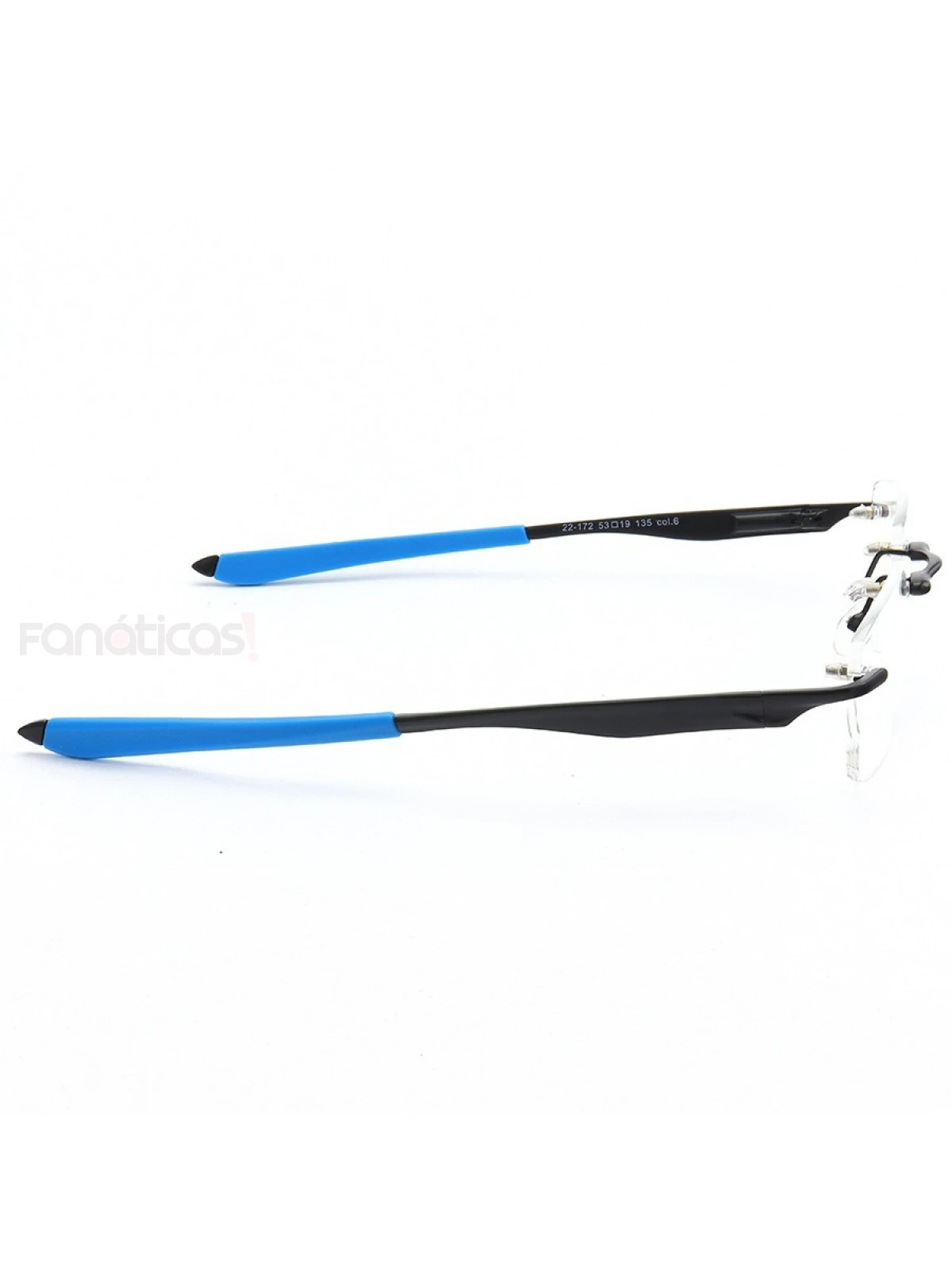 Armação de Óculos Flutuante Sem Aro Wingfold Preto e Azul Claro