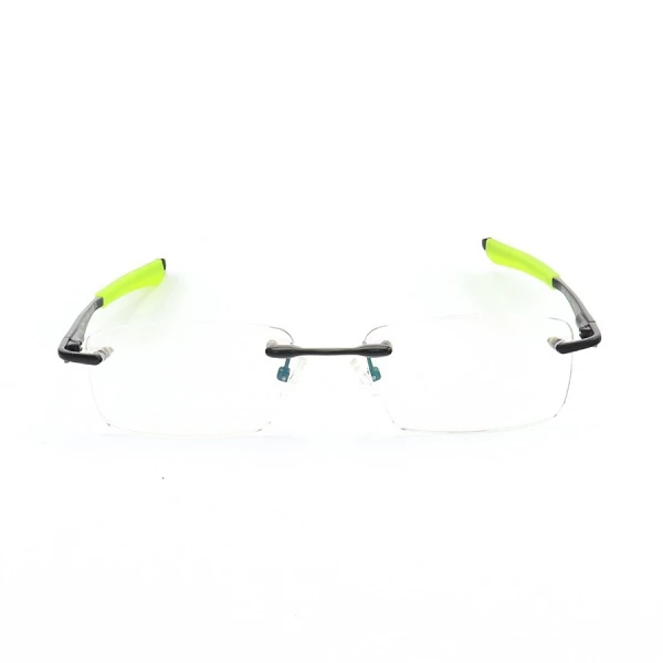 Armação de Óculos Flutuante Sem Aro Wingfold Preto e Verde