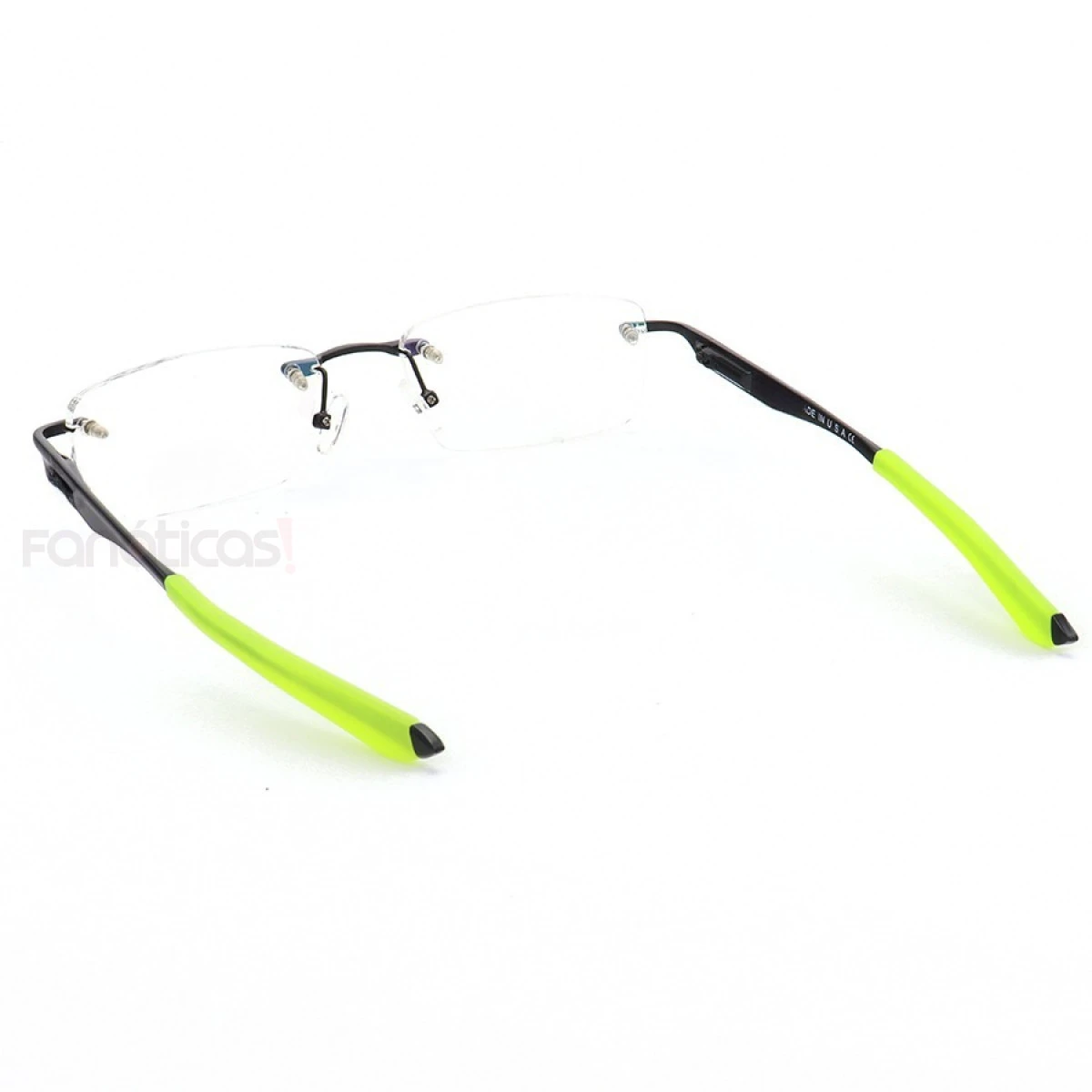Armação de Óculos Flutuante Sem Aro Wingfold Preto e Verde
