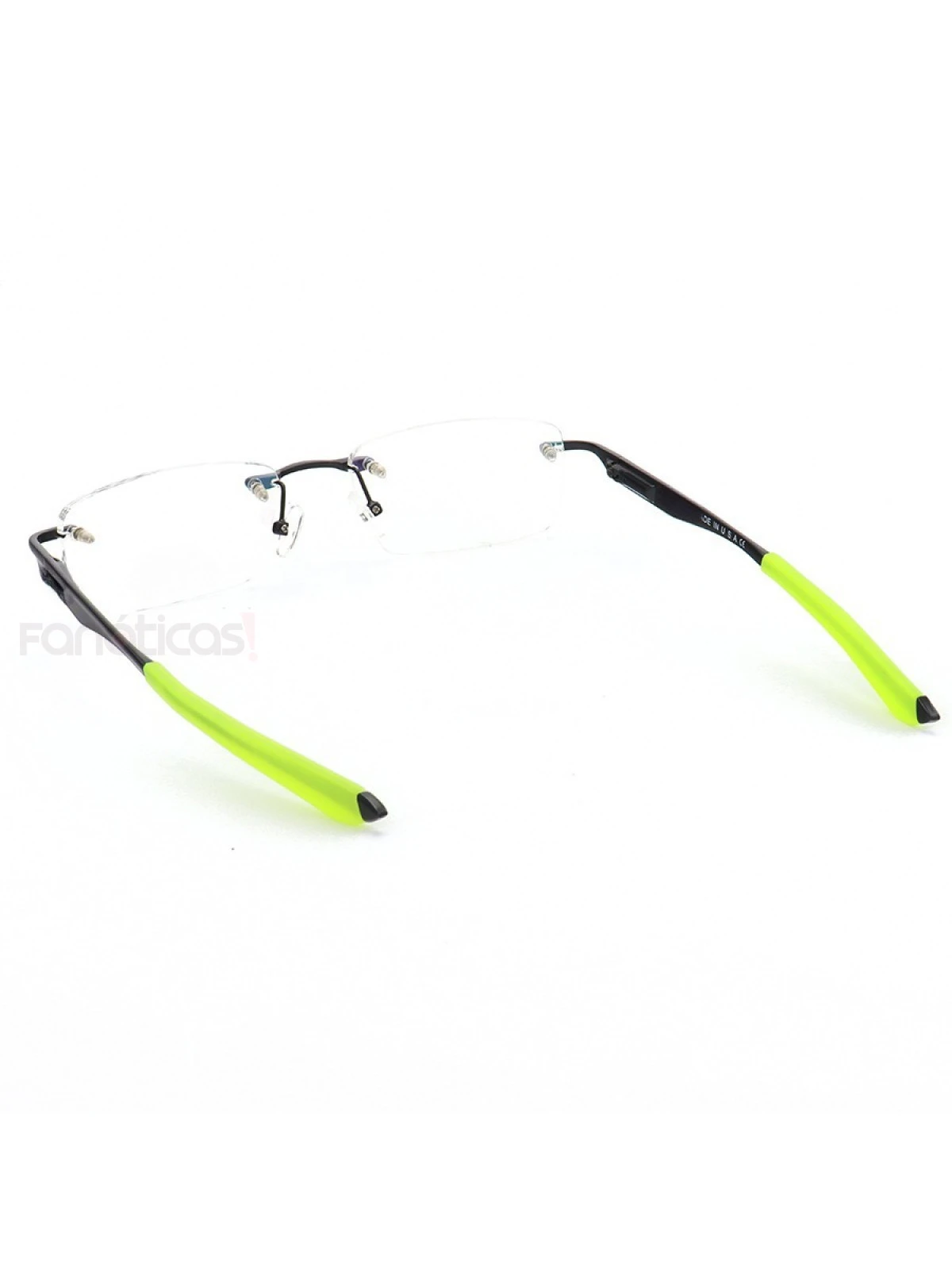 Armação de Óculos Flutuante Sem Aro Wingfold Preto e Verde