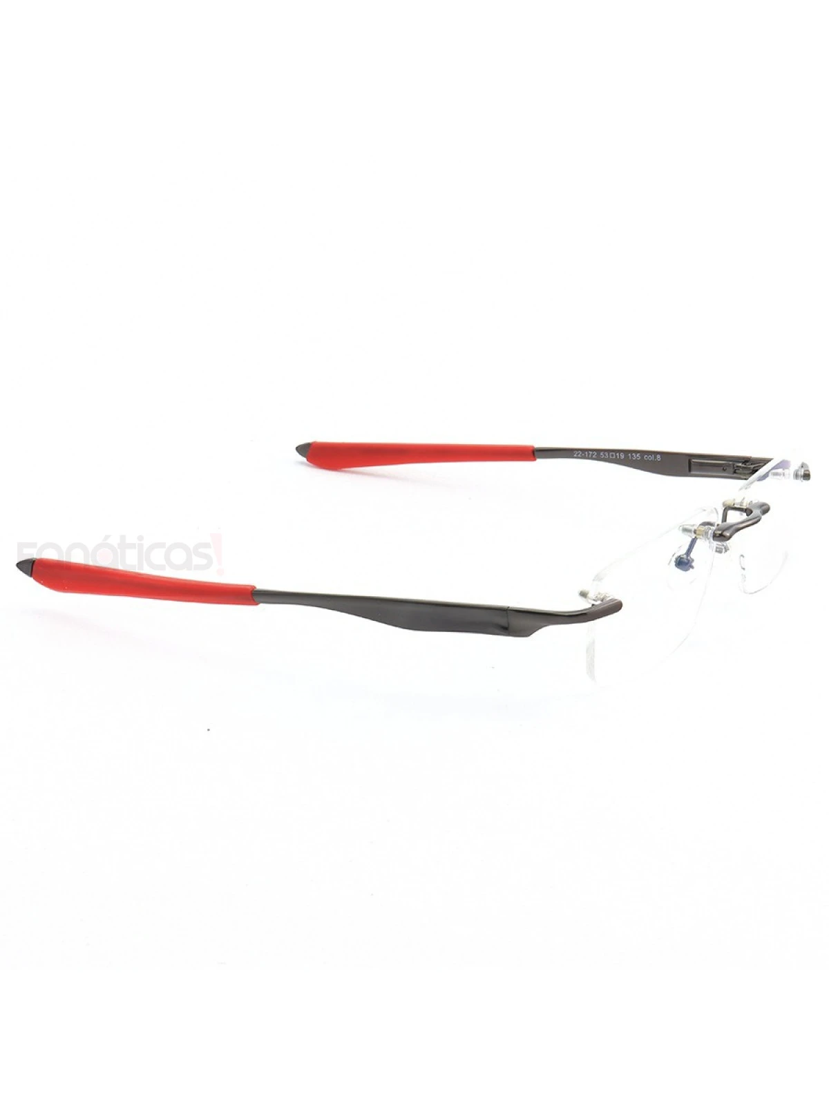 Armação de Óculos Flutuante Sem Aro Wingfold Grafite e Vermelho