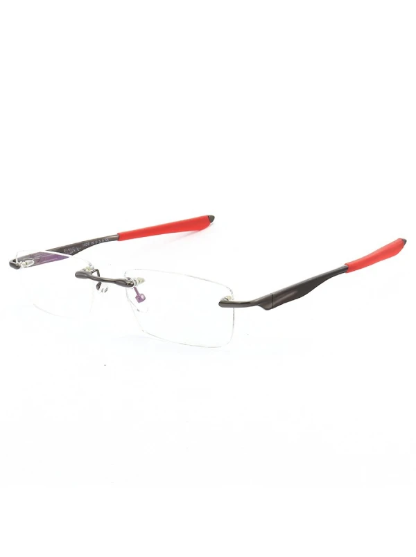 Armação de Óculos Flutuante Sem Aro Wingfold Grafite e Vermelho