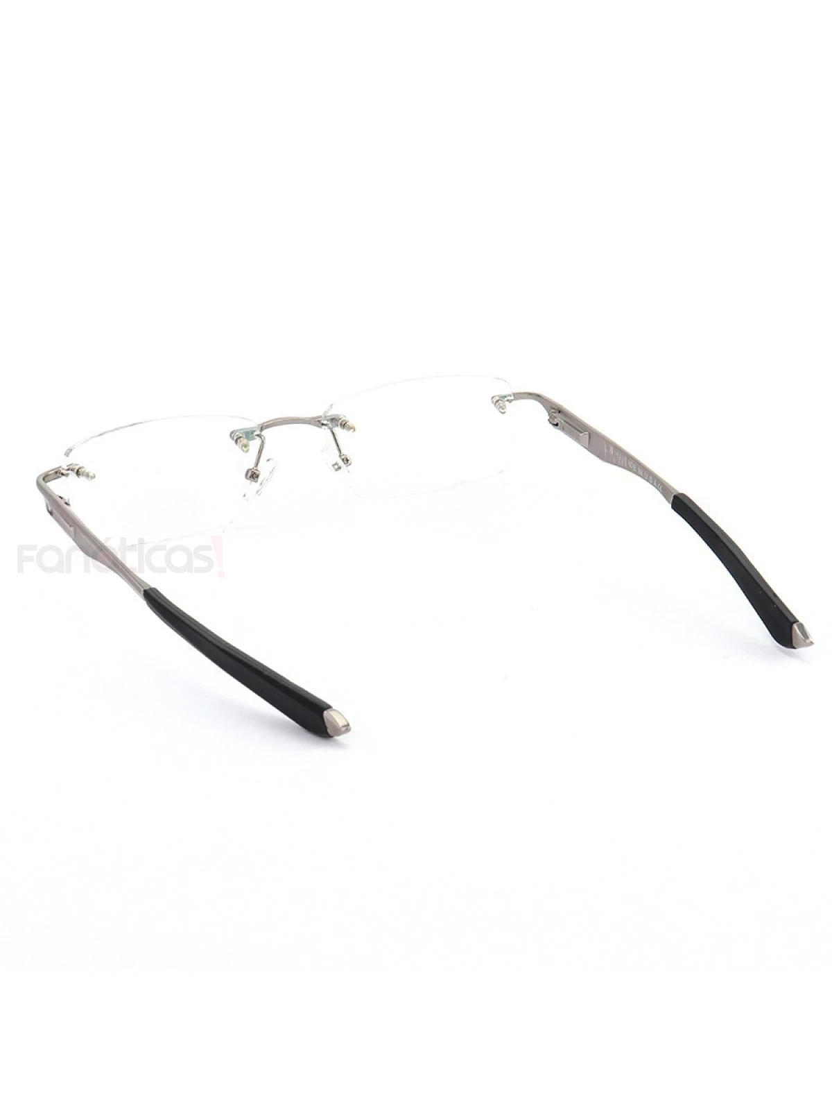 Armação de Óculos Flutuante Sem Aro Wingfold Prata e Preto