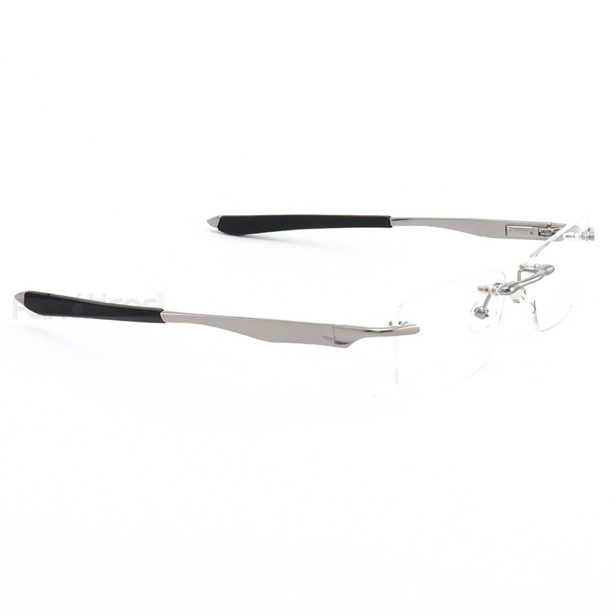 Armação de Óculos Flutuante Sem Aro Wingfold Prata e Preto