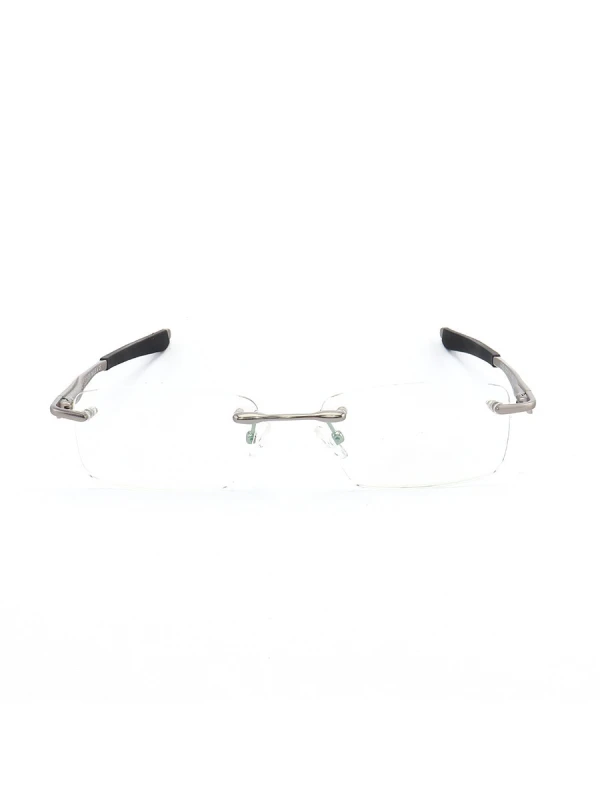 Armação de Óculos Flutuante Sem Aro Wingfold Prata e Preto