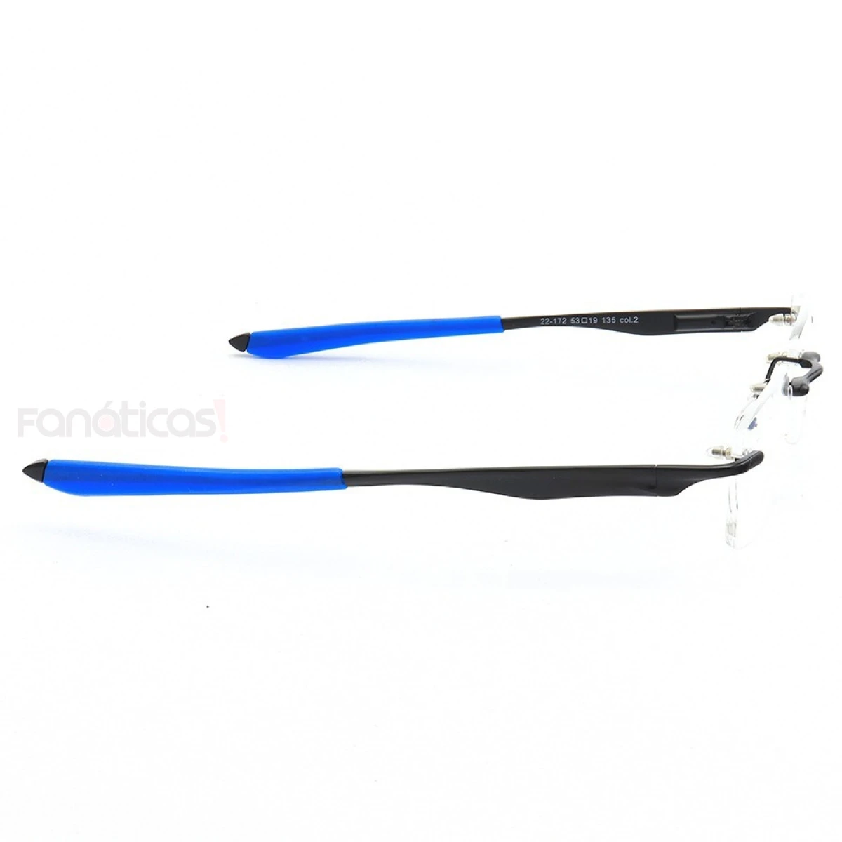 Armação de Óculos Flutuante Sem Aro Wingfold Preto e Azul Dark