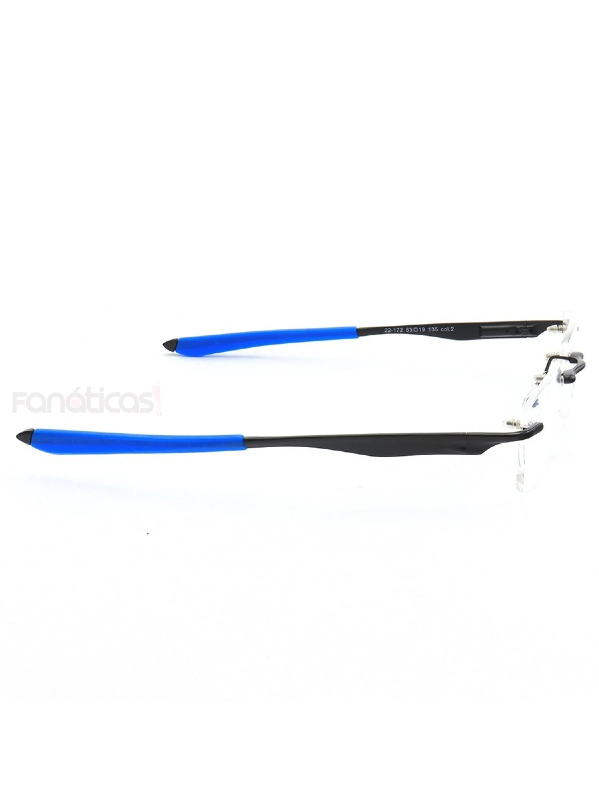 Armação de Óculos Flutuante Sem Aro Wingfold Preto e Azul Dark