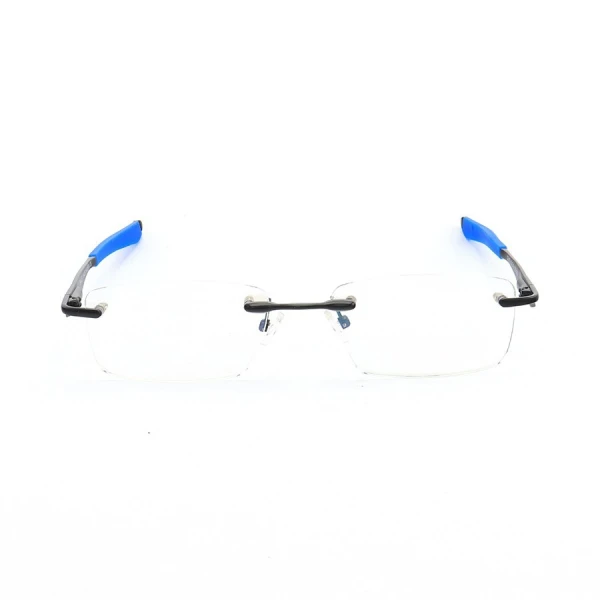 Armação de Óculos Flutuante Sem Aro Wingfold Preto e Azul Dark