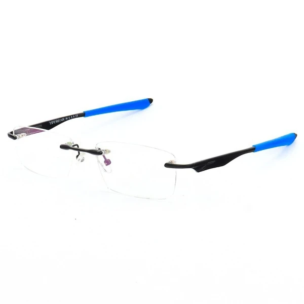 Armação de Óculos Flutuante Sem Aro Wingfold Preto e Azul Dark