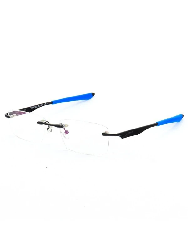 Armação de Óculos Flutuante Sem Aro Wingfold Preto e Azul Dark